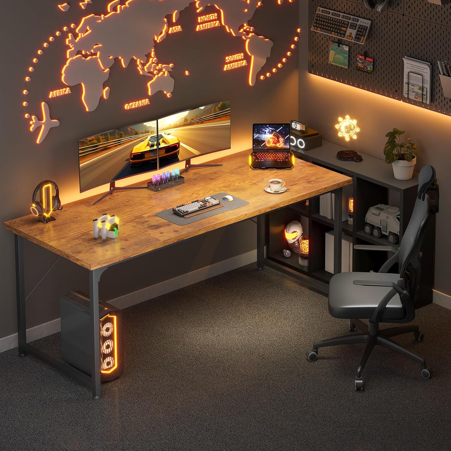 ODK - Bureau informatique série standard - 160x55 cm - Bois marron