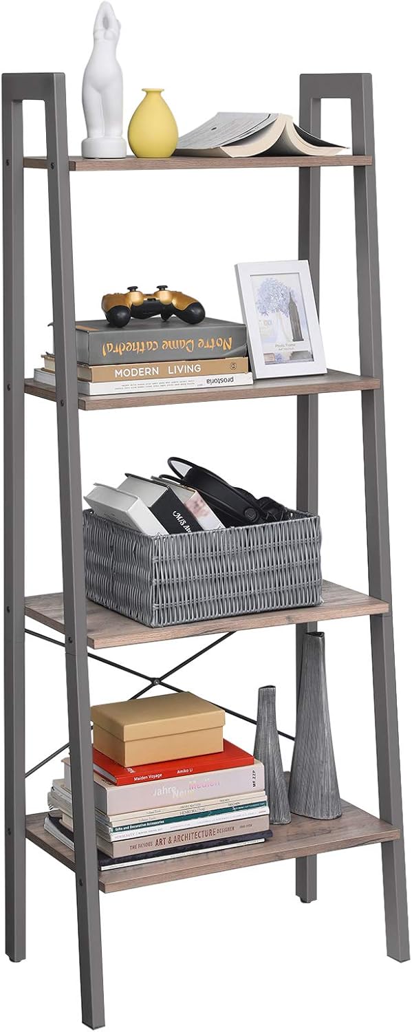 VASAGLE - étagère 4 niveaux style industriel, acier, 56x34x137,5 cm, LLS44MG