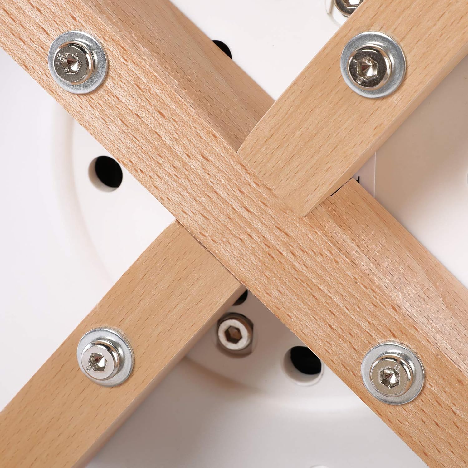 H.J WeDoo - Lot de 2 chaises scandinaves, bois hêtre, assise rembourrée, style nordique, blanc