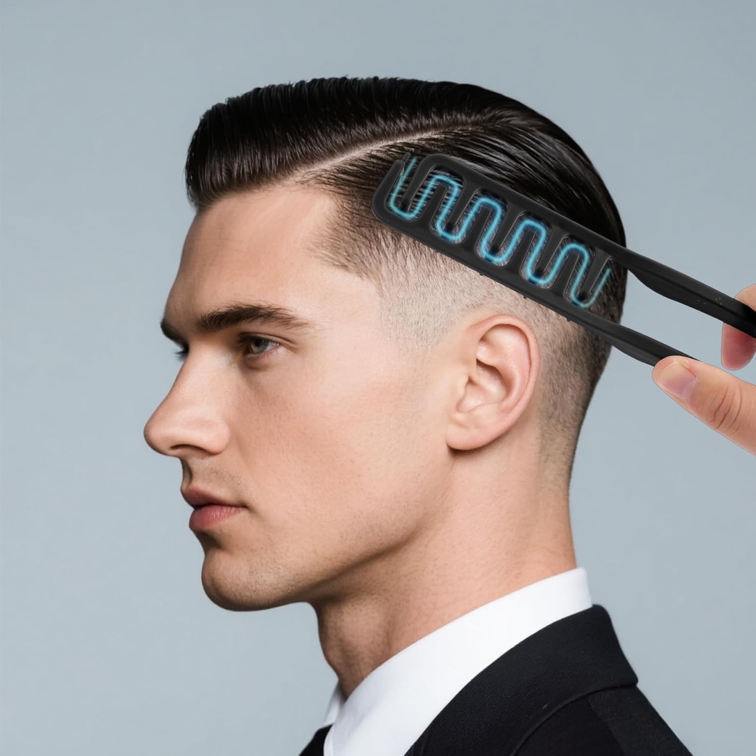 Peigne - dents larges ABS, poignée texturée 18x10cm, volumineux