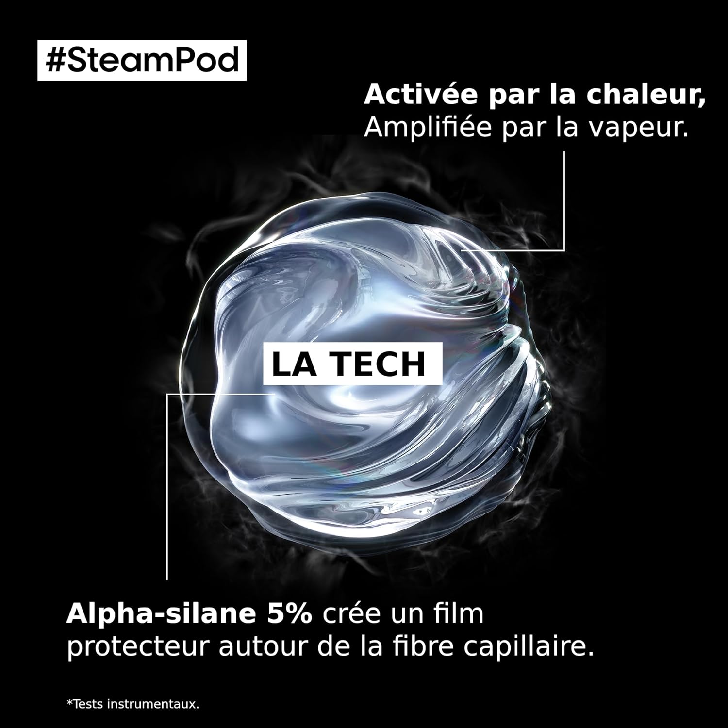 L'Oréal Professionnel - SteamPod Sérum - 50ml - Thermoprotection 230°C, anti-frizz, humidité extrême, formule anhydre, t