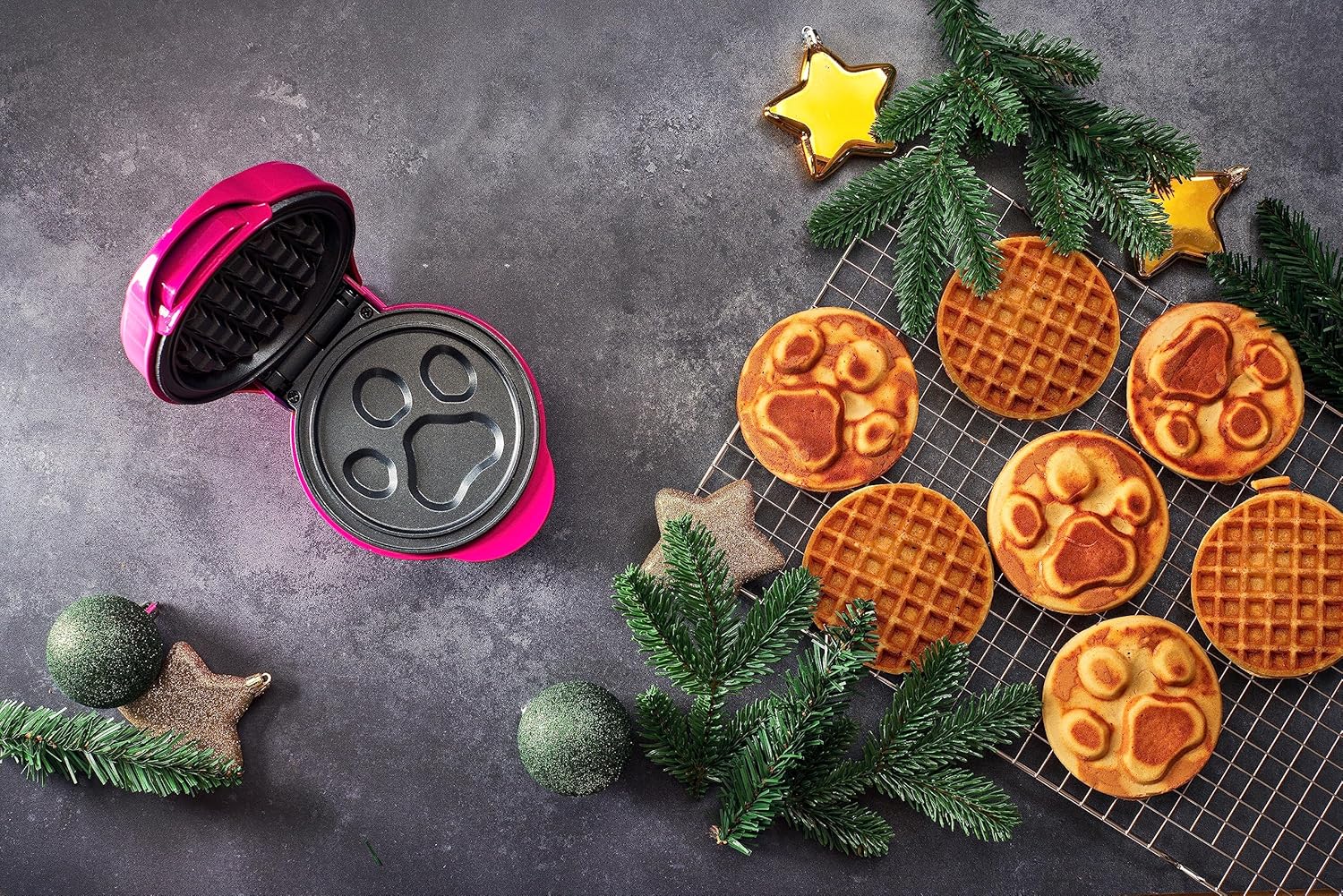 Bestron - gaufrier Paw Patrol - Ø10 cm - mini, indicateur cuisson, rose