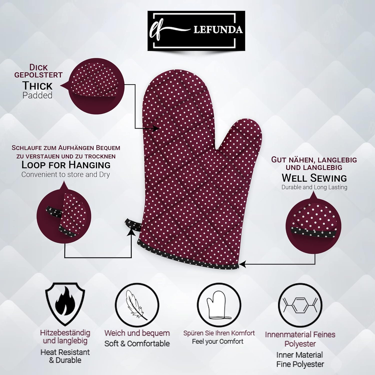 LEFUNDA - tablier cuisine réglable 3 poches étanche - longues lanières