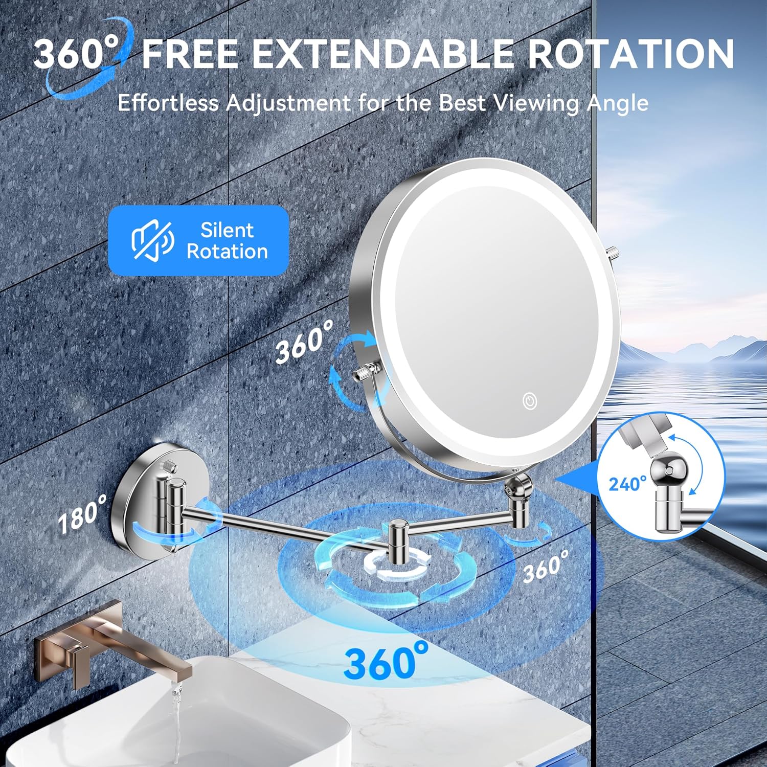 Auxmir - miroir mural double face 9