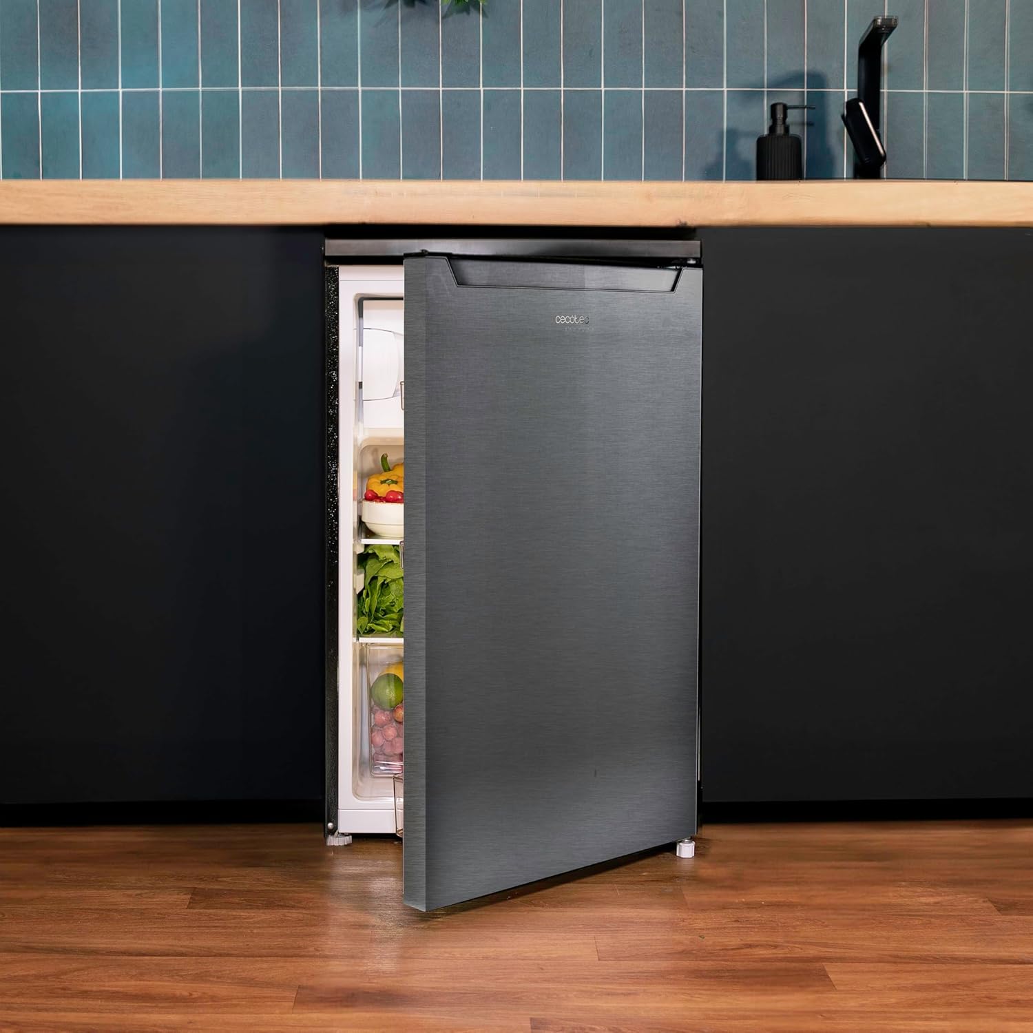 Cecotec - Bolero CoolMarket TT 107 Inox - 107L - porte réversible, congélateur, faible bruit, classe E