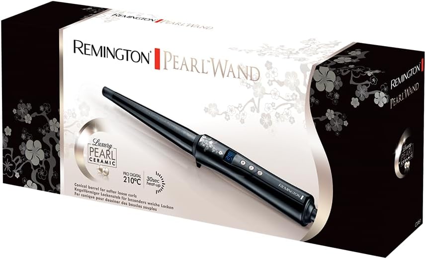 Remington - Fer à boucler conique 13-25mm - céramique perle, écran LCD, 130-210°C, gant - CI951