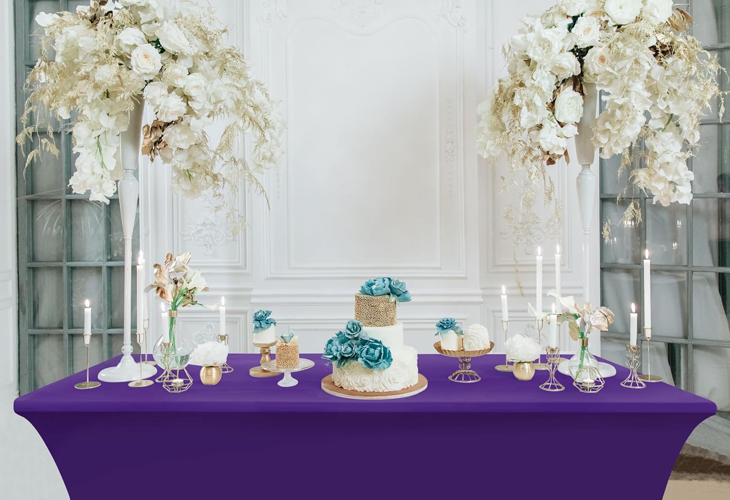 Utopia Kitchen - nappe extensible - 244 cm - polyester, spandex, lavable, infroissable, lot de 2