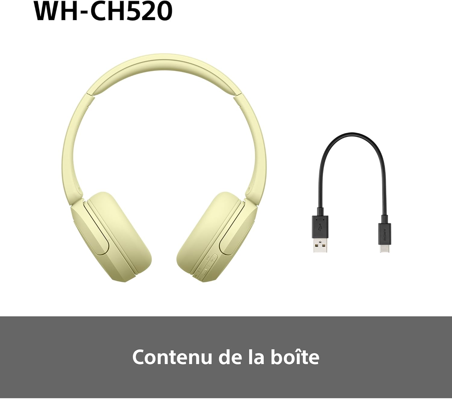 Sony - WH-CH520 série - casque sans fil - Bluetooth, micro, 50h autonomie