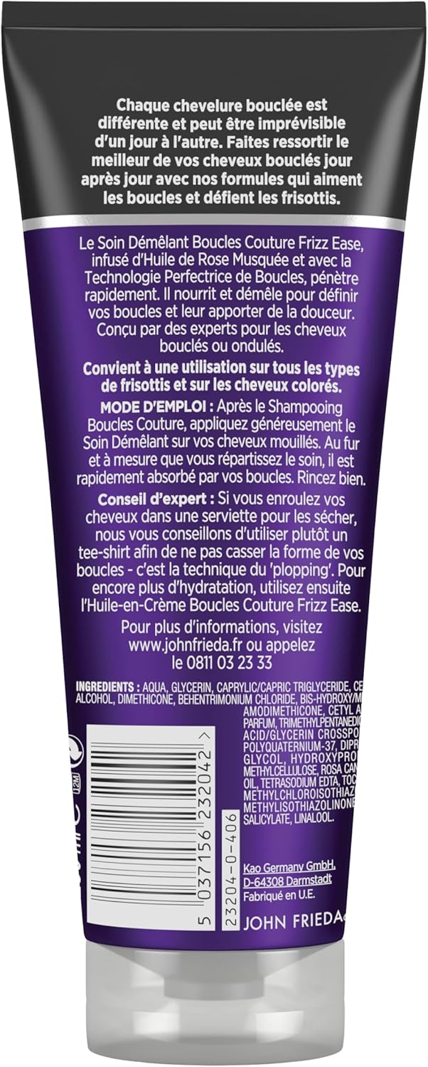 John Frieda - Frizz Ease Boucles Couture - 250ml - lot de 3, soin démêlant