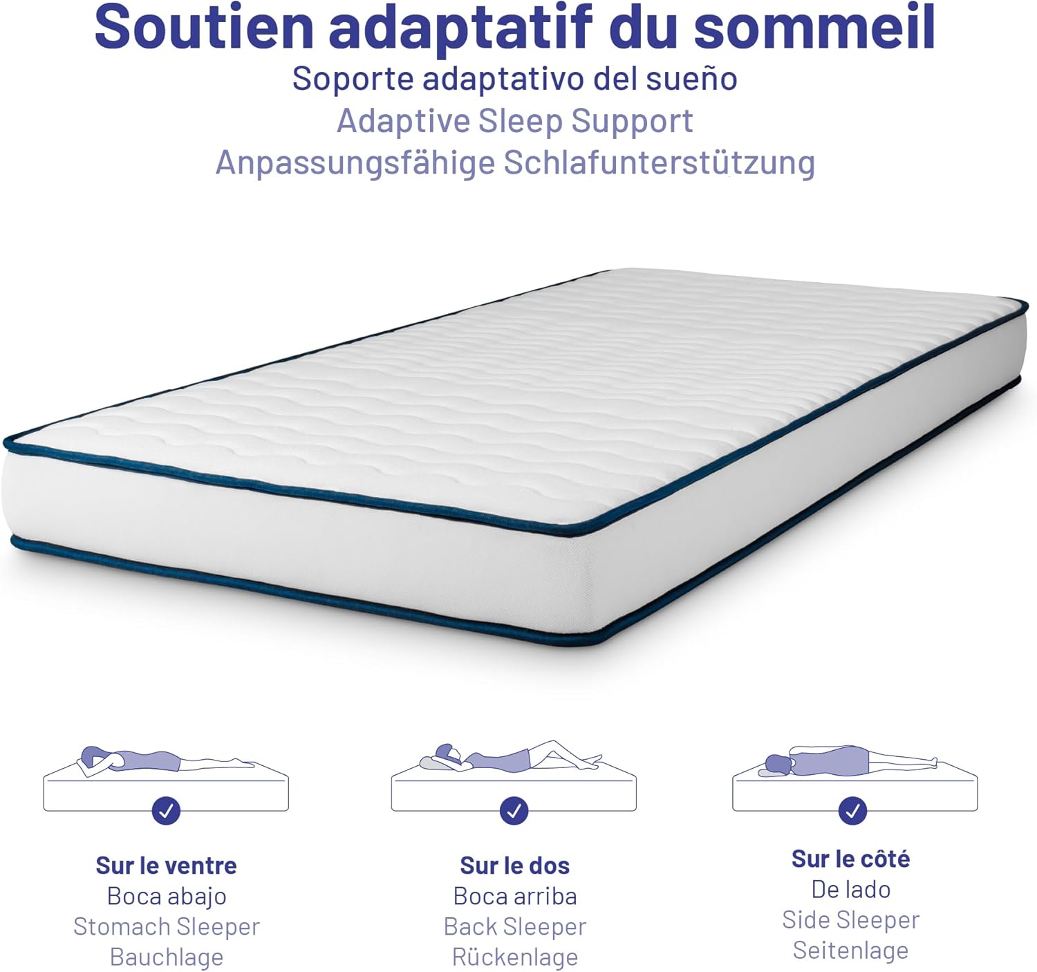 NATURALEX - Perfect Sleep - 90x200 cm - mémoire de forme, latex, 7 zones