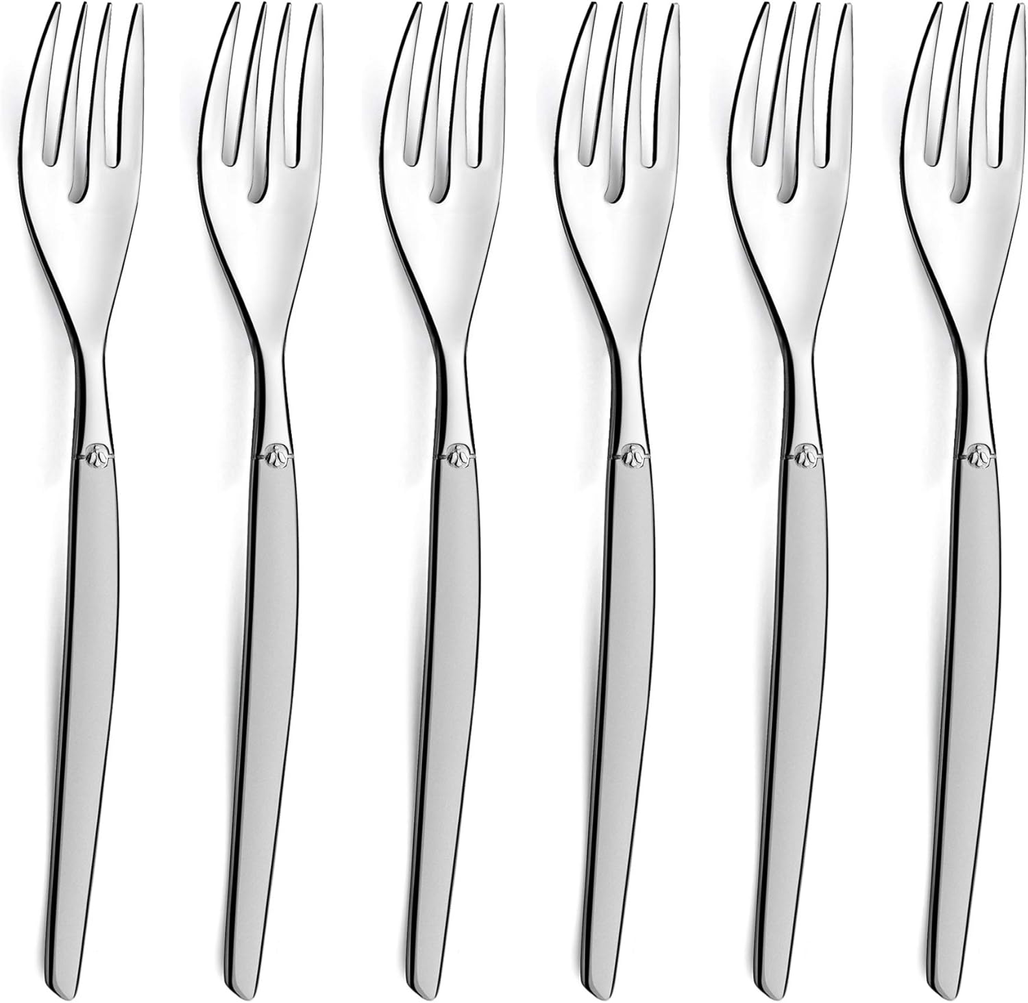 Lou Laguiole - Jet - 140 mm - 6 fourchettes à gâteau inox sablé