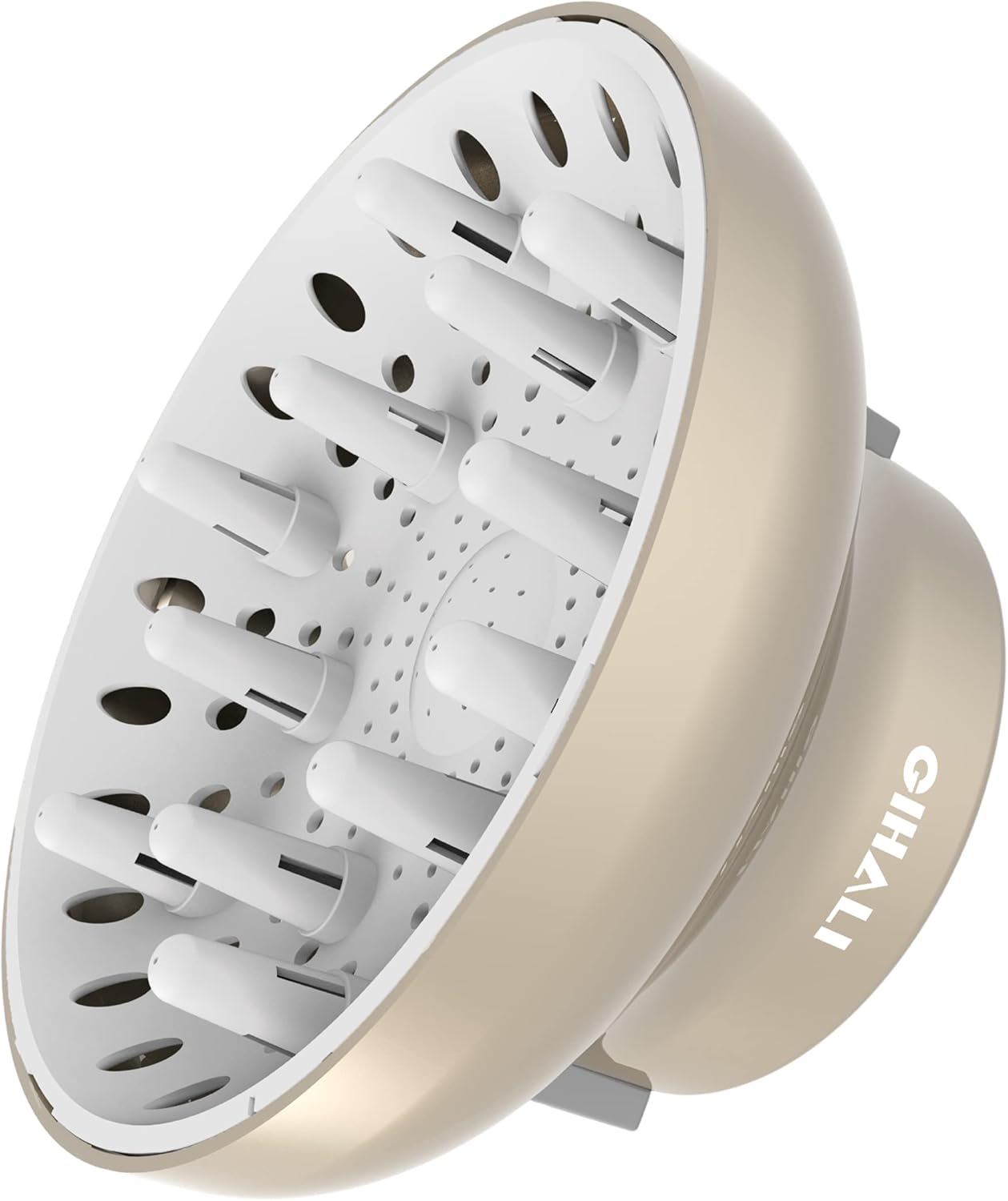 Diffuseur cheveux bouclés - universel 4.4-6.6 cm - robuste, anti-frisottis, or