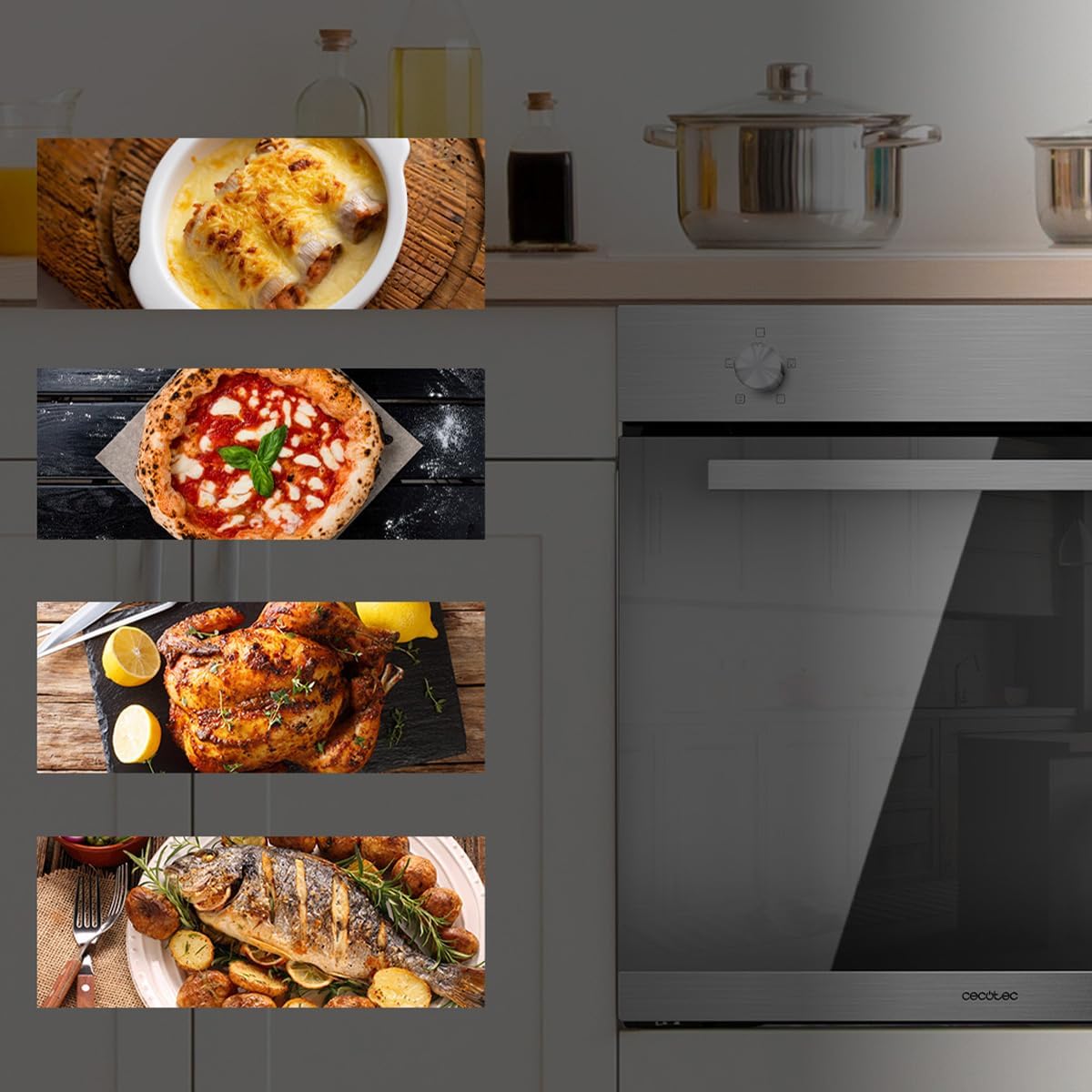 Cecotec - Bolero Hexa C126000 - 77L, inox, vapeur, triple vitrage, A, 2800W, C126000