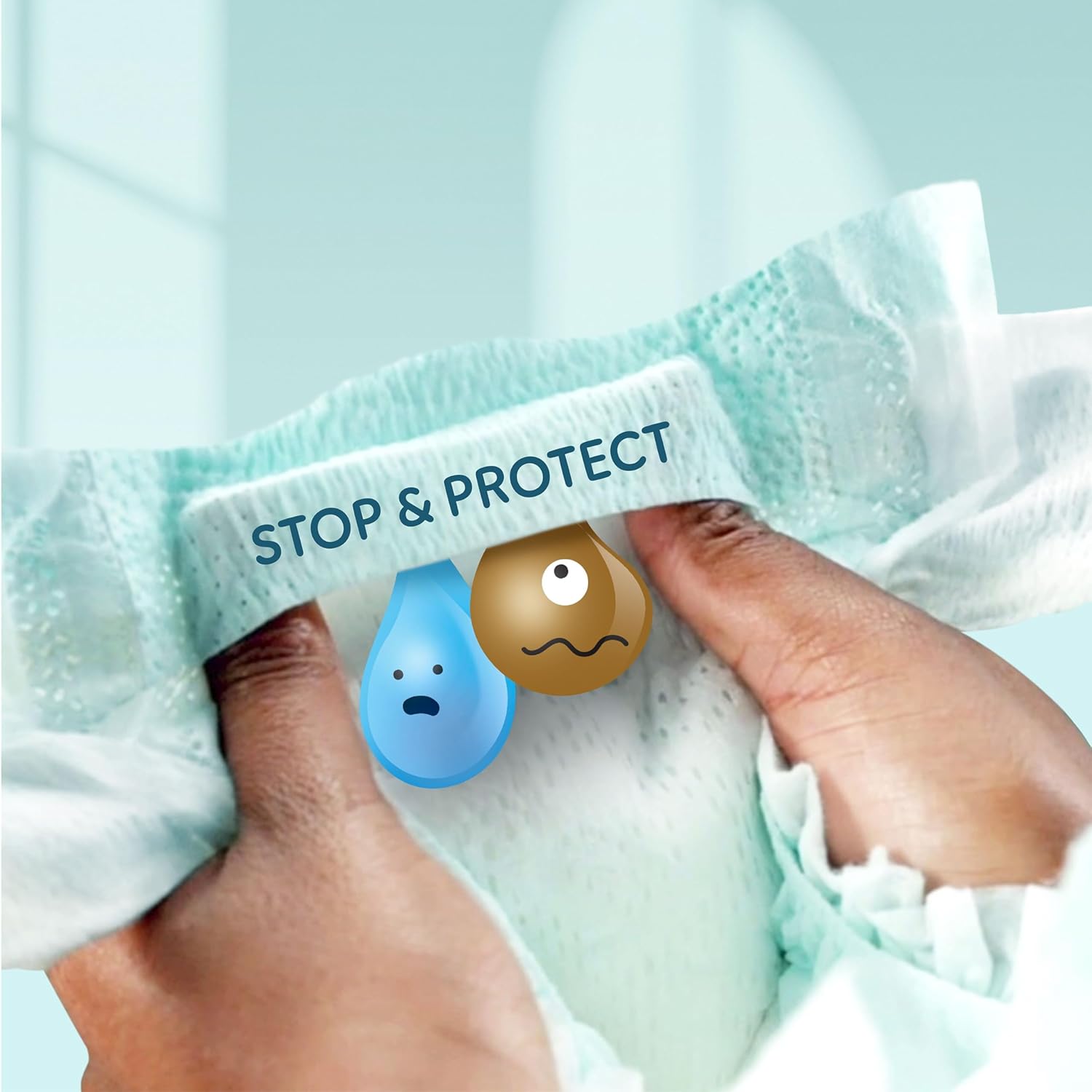 Pampers - Premium Protection Taille 4 - 9-14kg, 174 couches, double protection peau et fuites