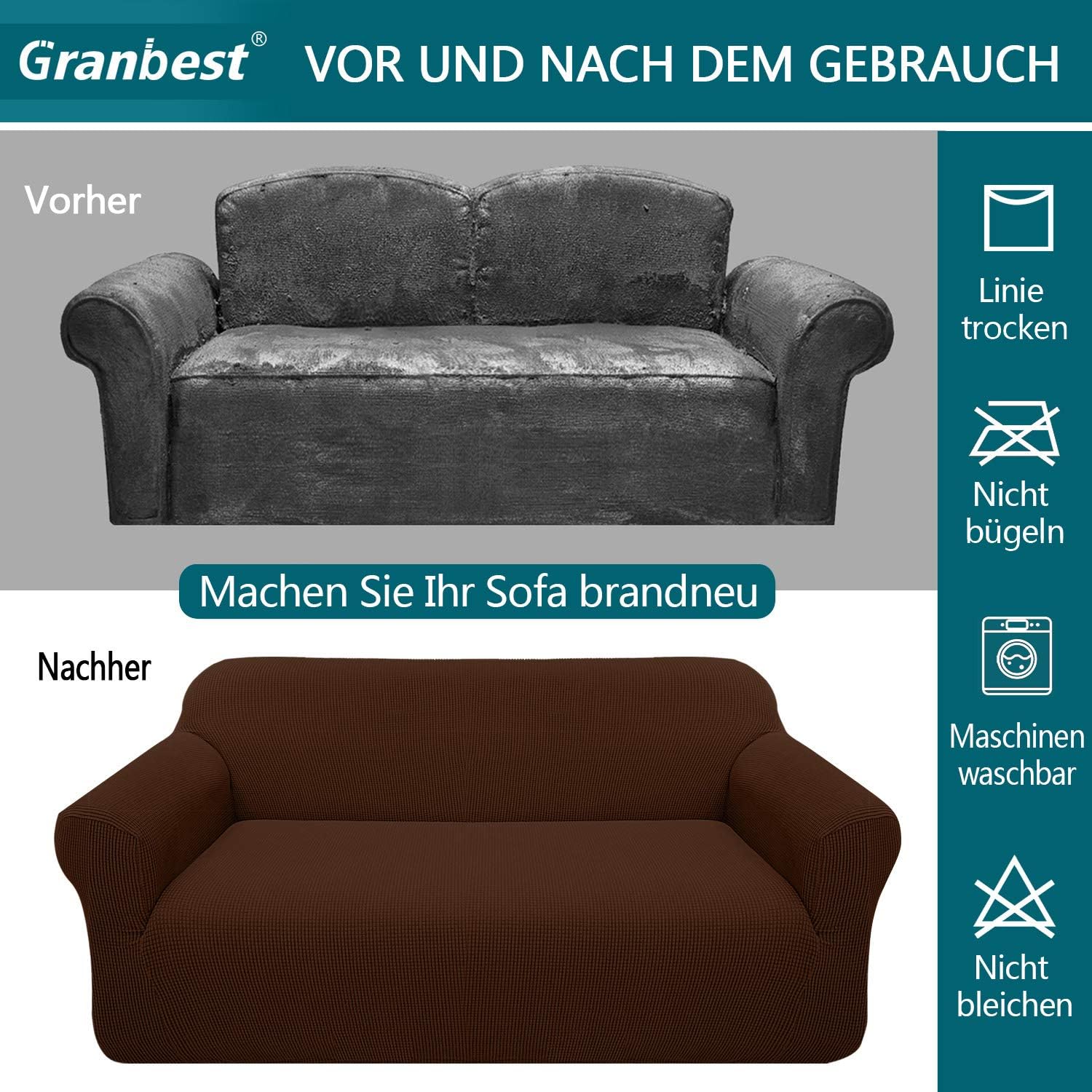 Granbest - housse canapé Jacquard élastique - protection salon animaux