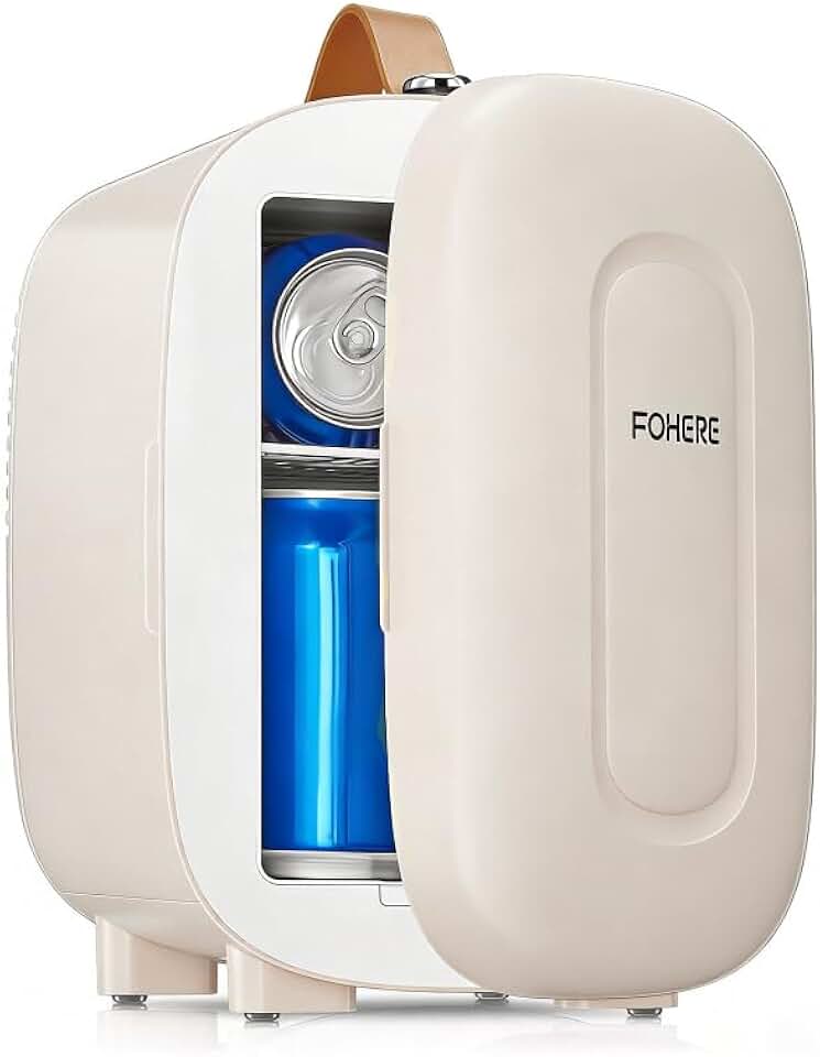 FOHERE - Mini frigo 5L - compact 6 canettes, CA/CC, blanc