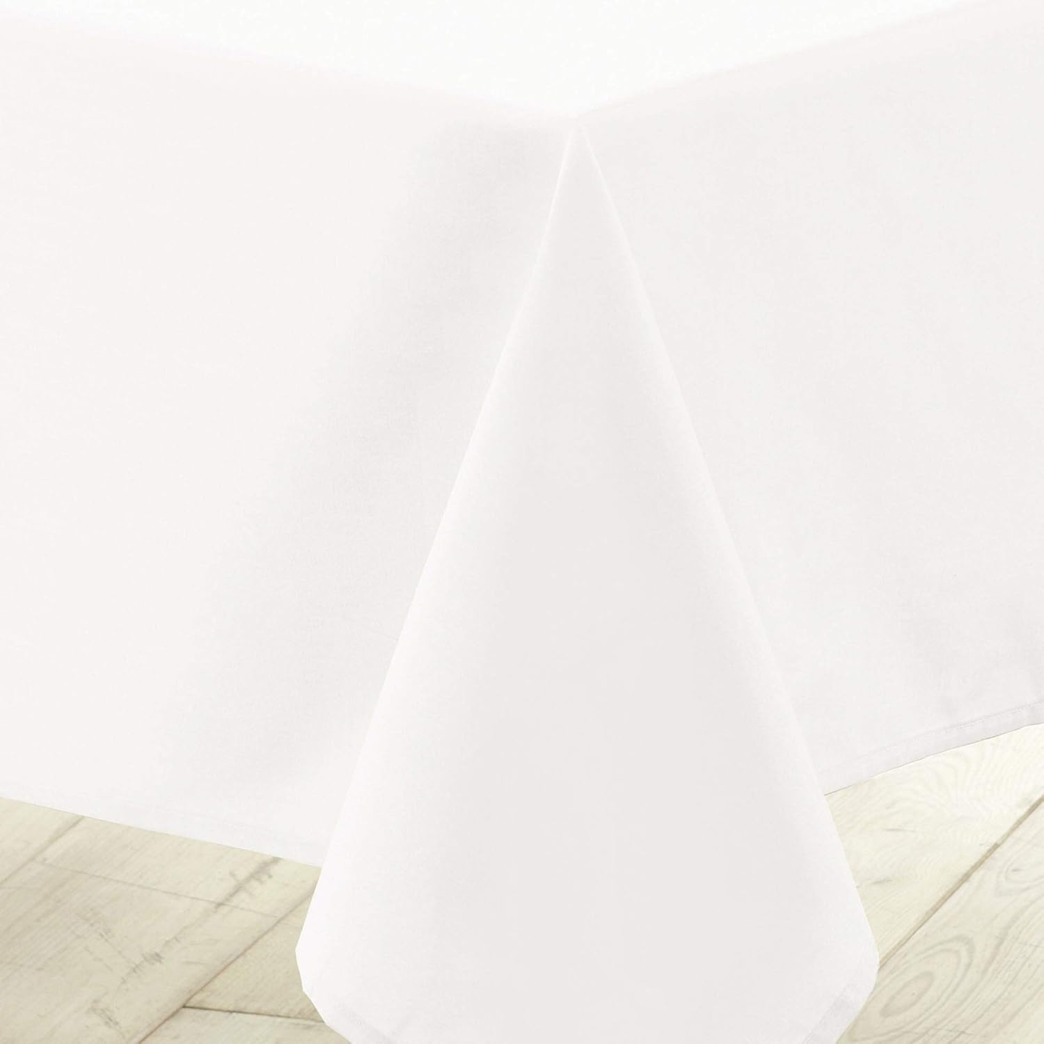 Nappe rectangulaire - uni polyester blanc - 140x250 cm - entretien facile