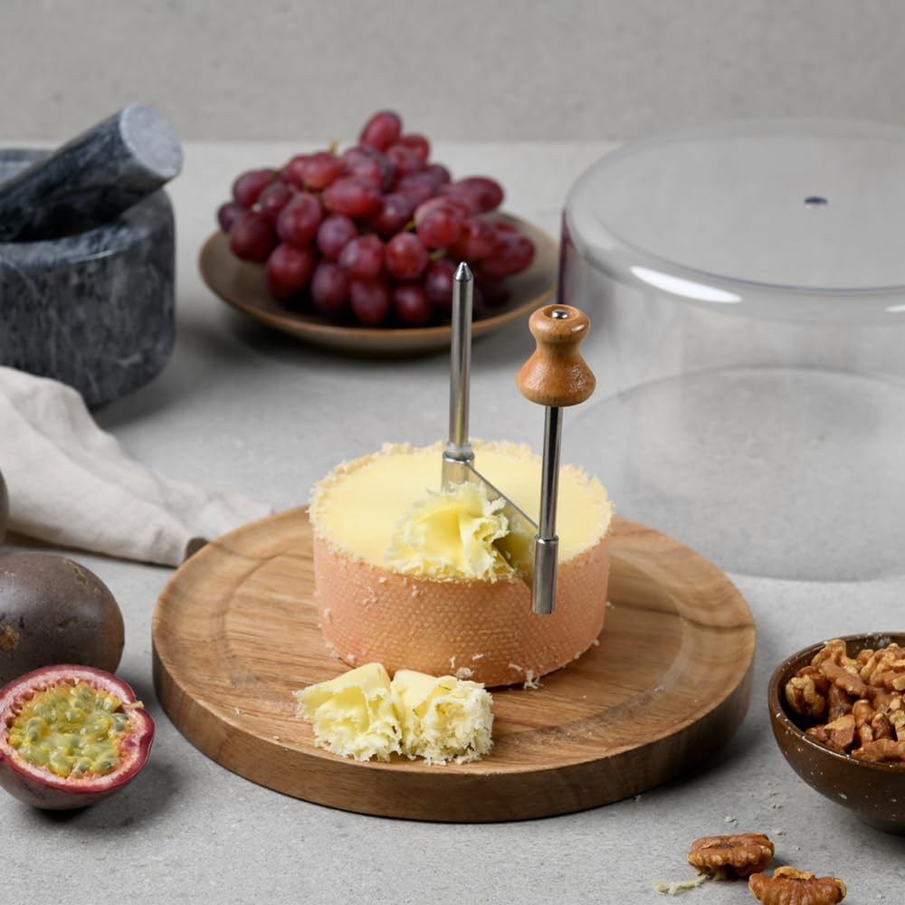 Kesper - Trancheuse à fromage capot, acacia FSC, Ø21,7cm, pour Tête de Moine