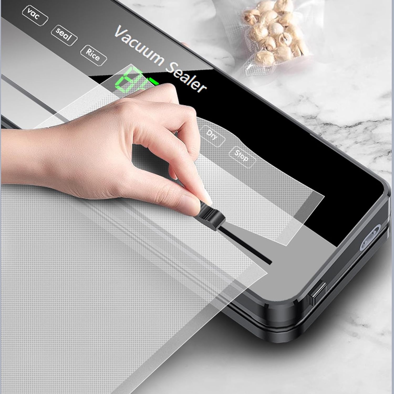 Machine sous vide alimentaire - multifonction sec/humide - 10 sacs inclus