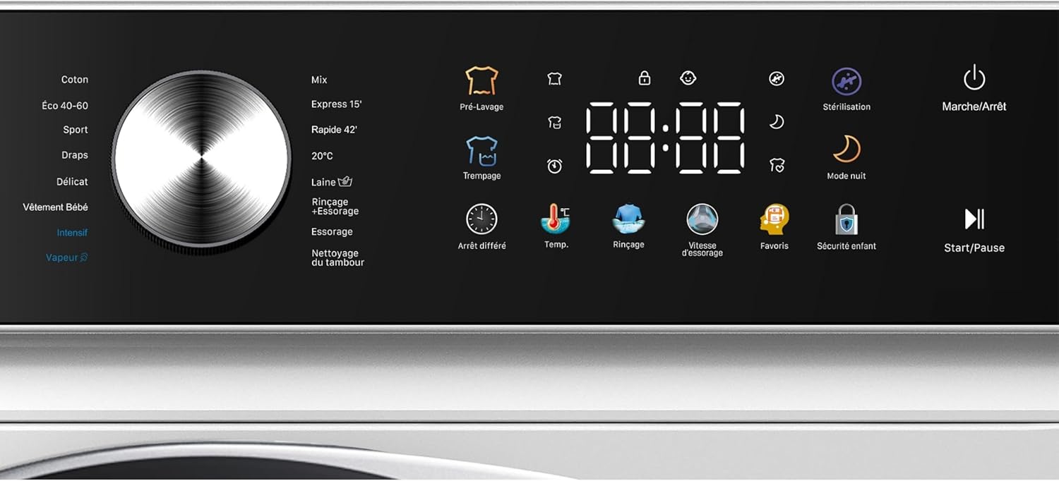 GEDTECH - lave-linge frontal 8kg, 1200tr/mn, LED, eco, GLLPS81400WH