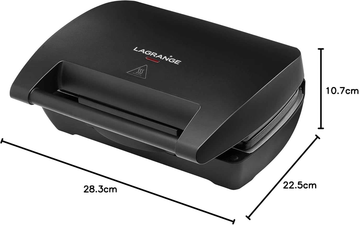 LAGRANGE - Gaufrier Mini Maxi - 120x120mm - 900W, multifonction, plaques interchangeables, 028462