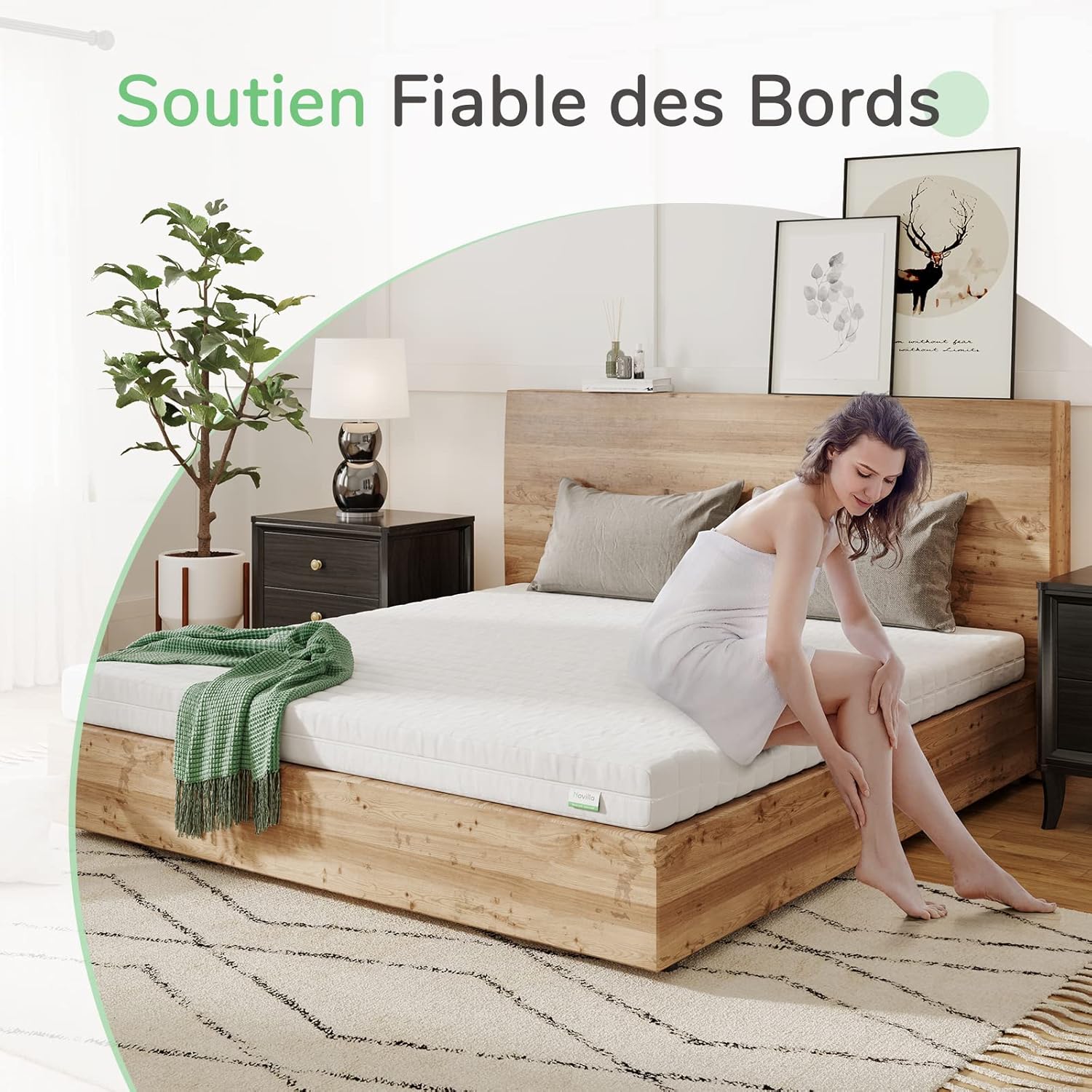 Novilla - Matelas mousse 7 zones 90x200 réversible respirant 16cm