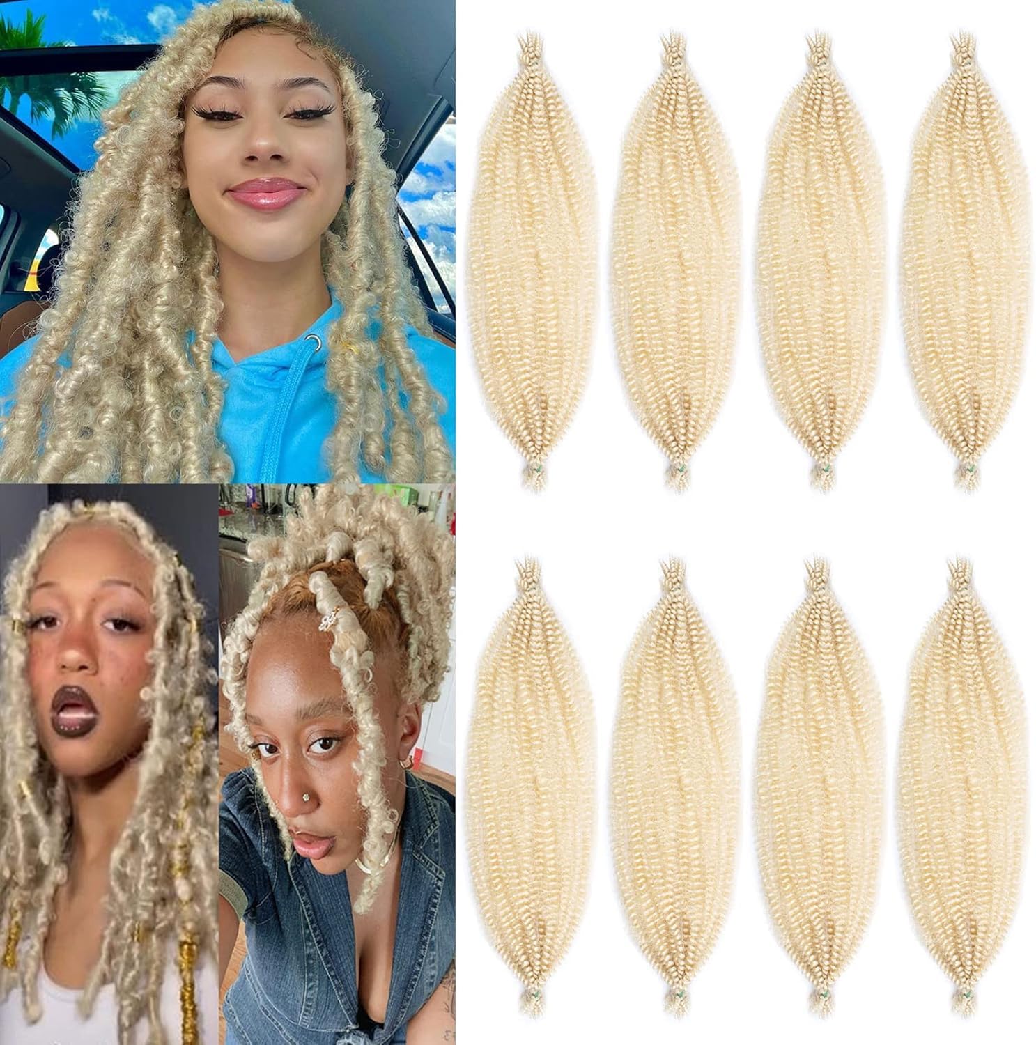 Xtrend - faux locs Marley crochet 12 pouces - 8 paquets, blond 613#