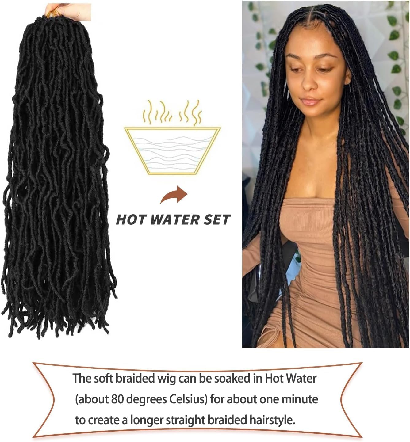 Faux Locks Crochet Braids - Soft Locs 45,7cm - 8 Mèches Bouclées