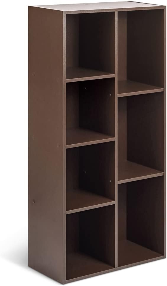 maxi-dealzz Basics - Bibliothèque 7 compartiments - 50x24x106cm - cube, expresso