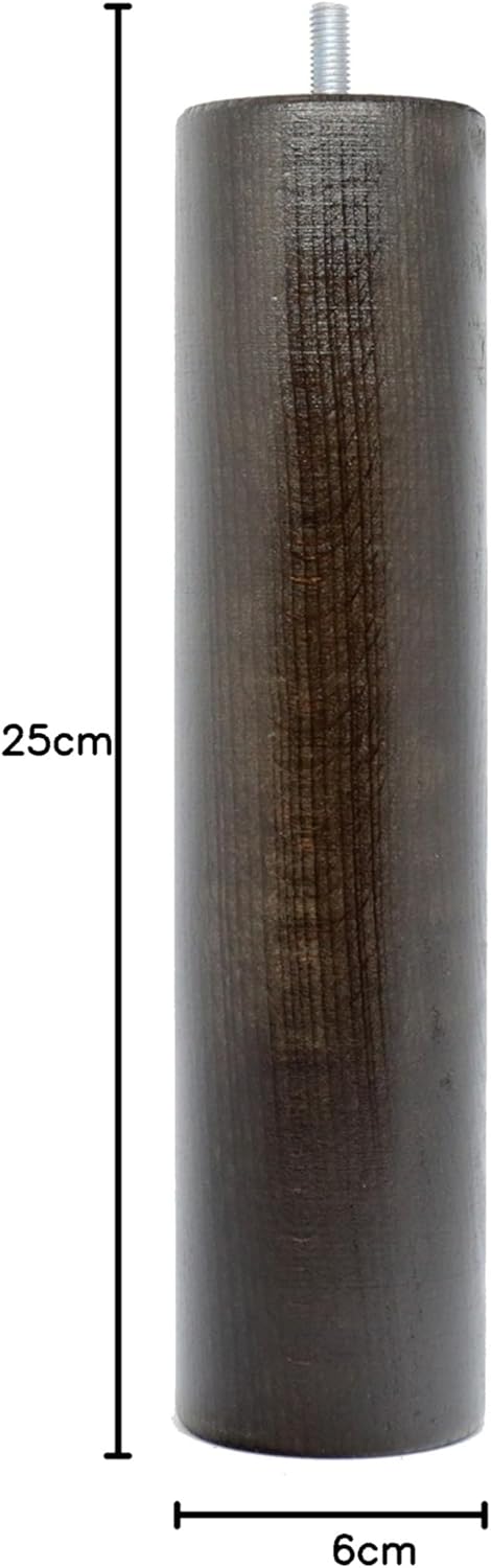 La Fabrique de Pieds - jeu de 4 pieds de lit cylindriques wengé - 25x6x6cm - bois massif - AM20170008