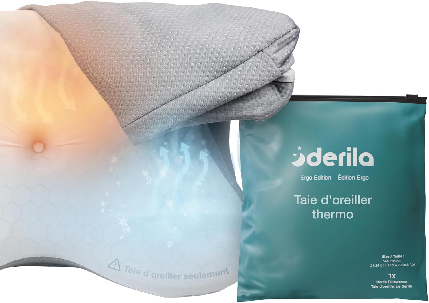 Derila - Ergo Taie d’Oreiller Thermique - régulation thermique PCM