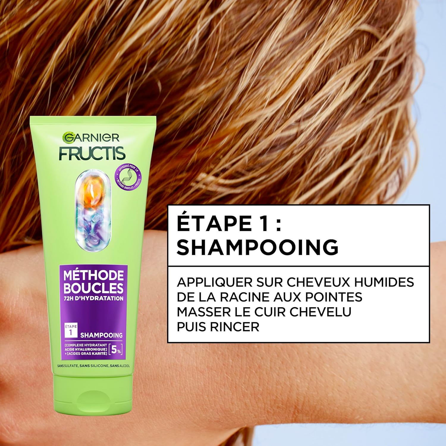 Garnier - Fructis Méthode Boucles - 3 produits - acide hyaluronique, karité, soin boucles