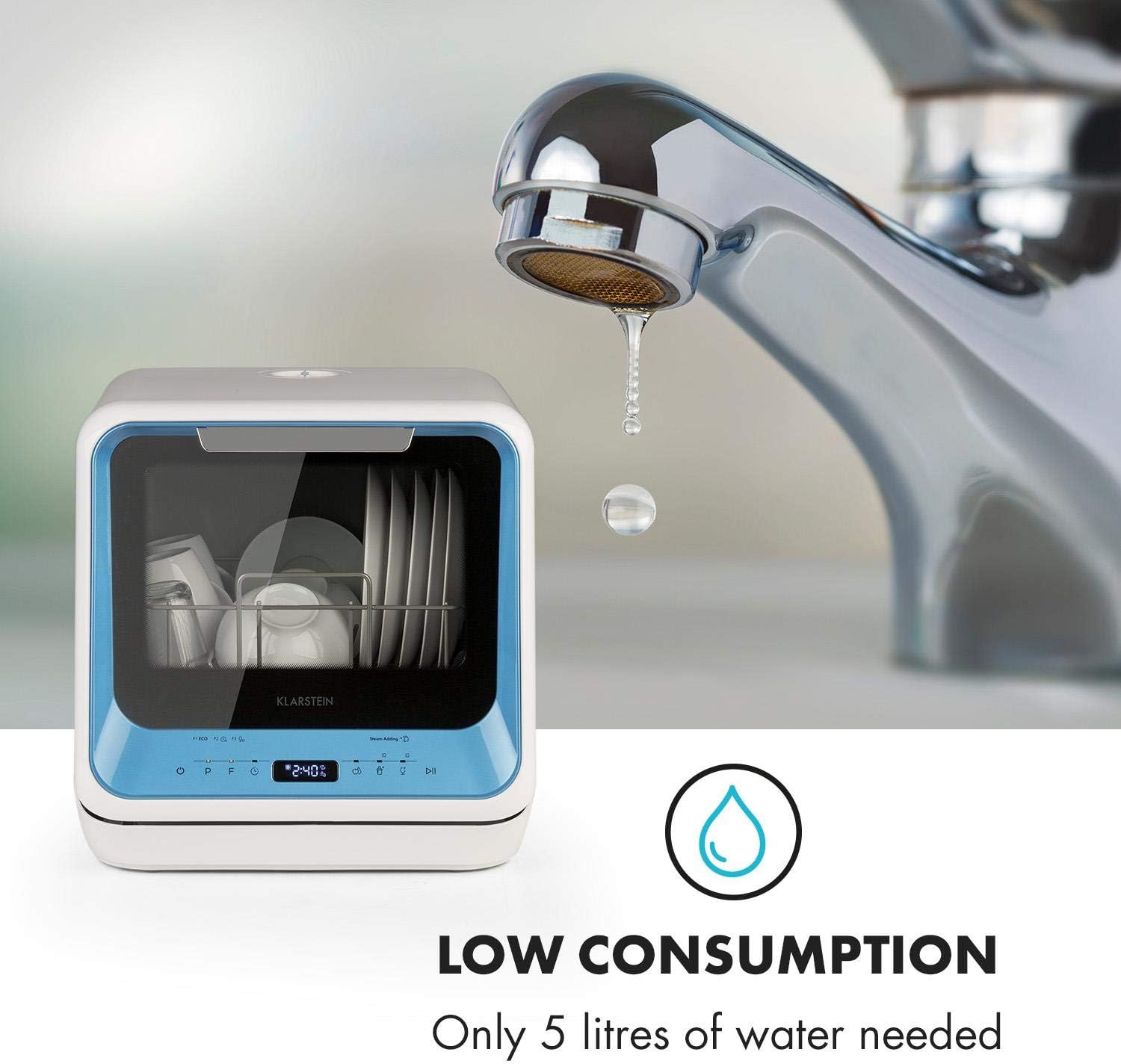 Klarstein - Amazonia Mini - compact, 7 programmes, 5L, silencieux, digital, bleu