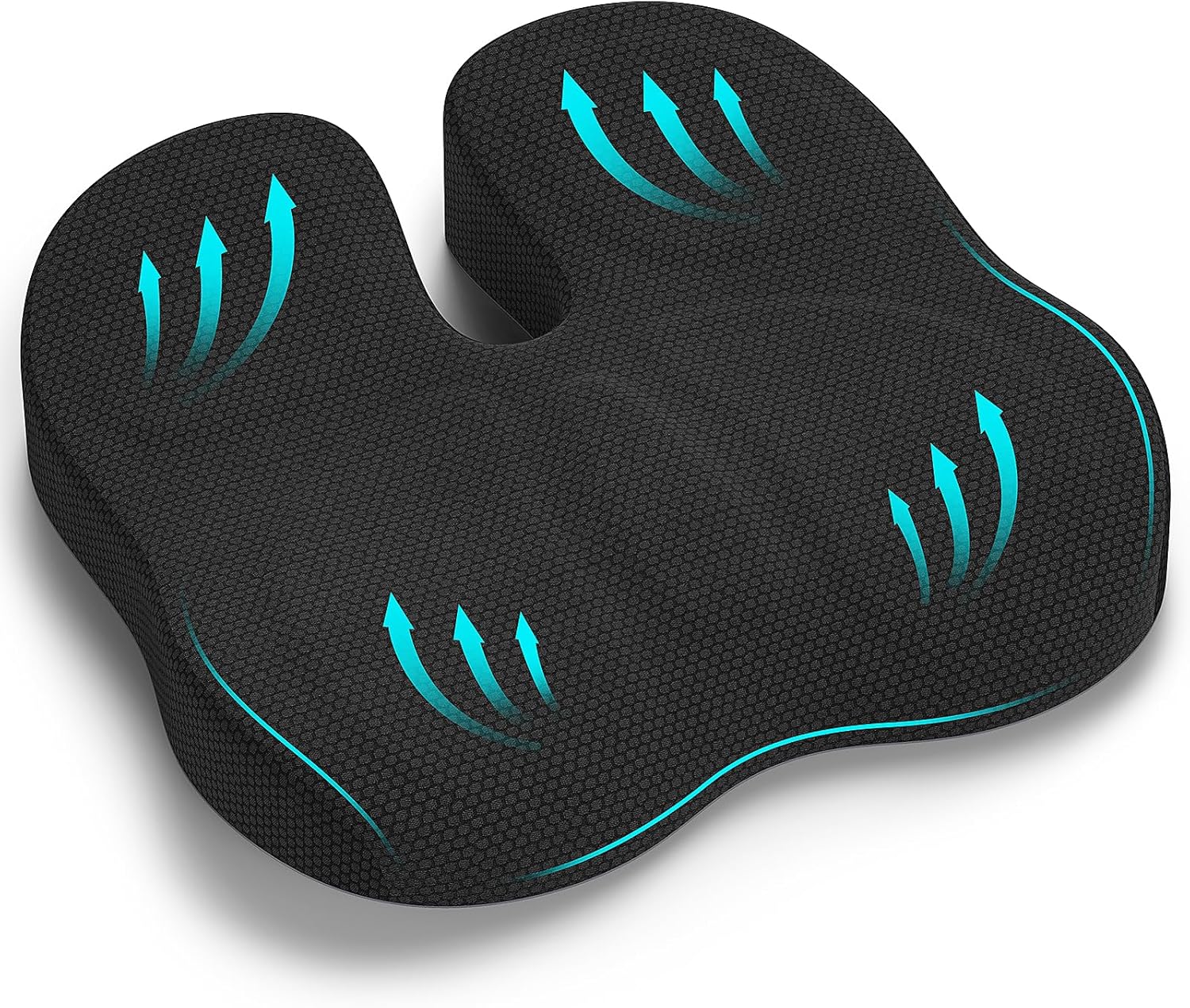 Coussin siège ergonomique - soulage coccyx et sciatique, noir, confort bureautique