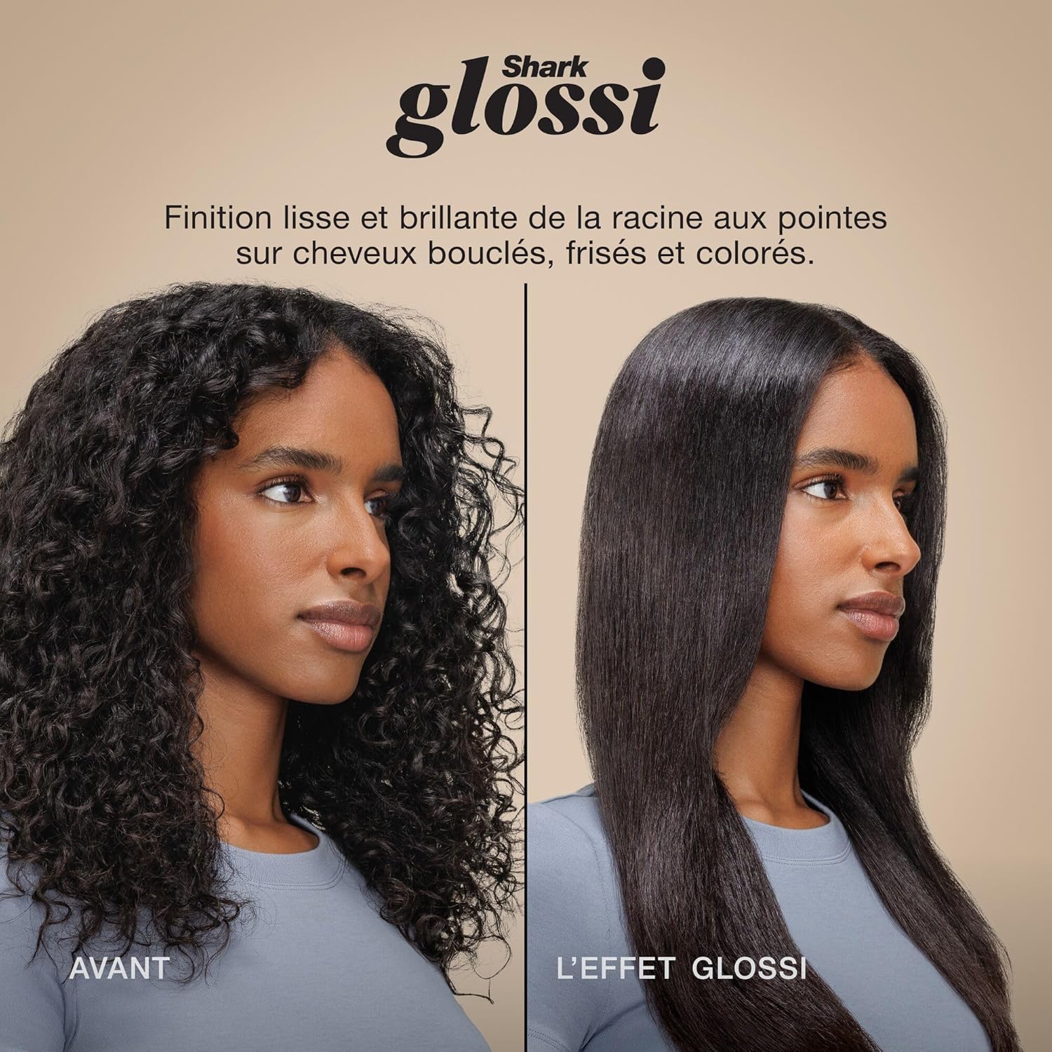 Shark - Glossi 2-en-1 - plaques céramique, anti-frisottis, tous cheveux - HT302EUTL