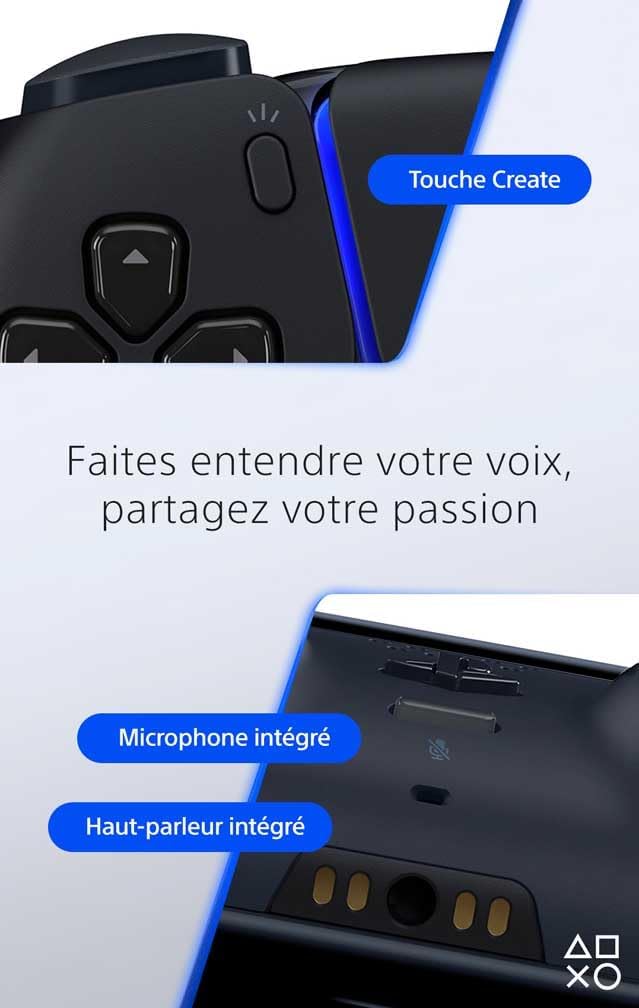 Sony - manette DualSense PS5 - sans fil, Bluetooth, rechargeable, Midnight Black