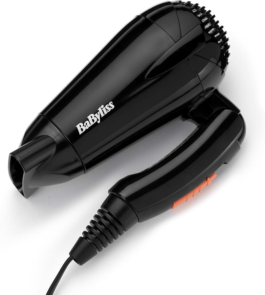 BaByliss - sèche-cheveux pliable de voyage - léger 2000W, bi-voltage, 2 vitesses/températures - 5344E