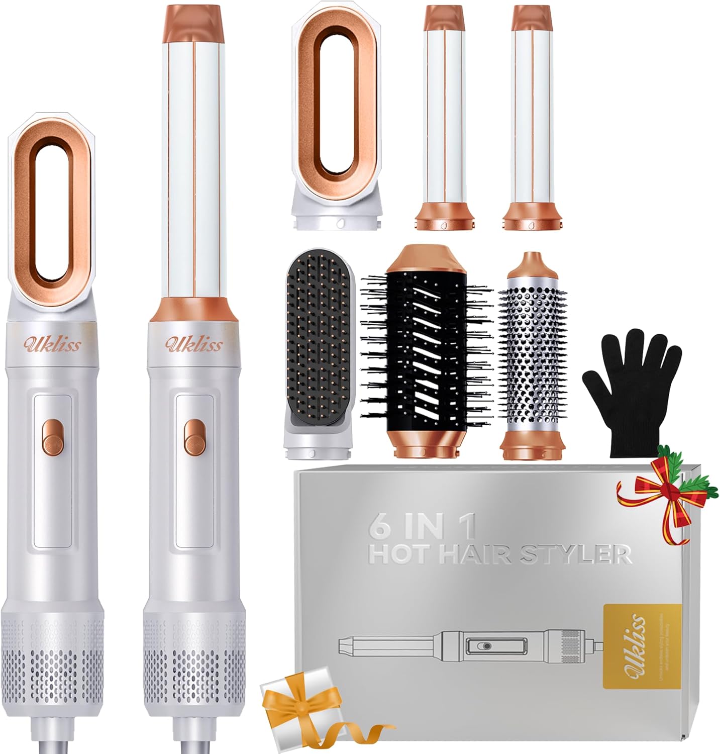 UKLISS - Air Styler Pro - 1000W - 6 en 1 airbrush, bouclage, lissage