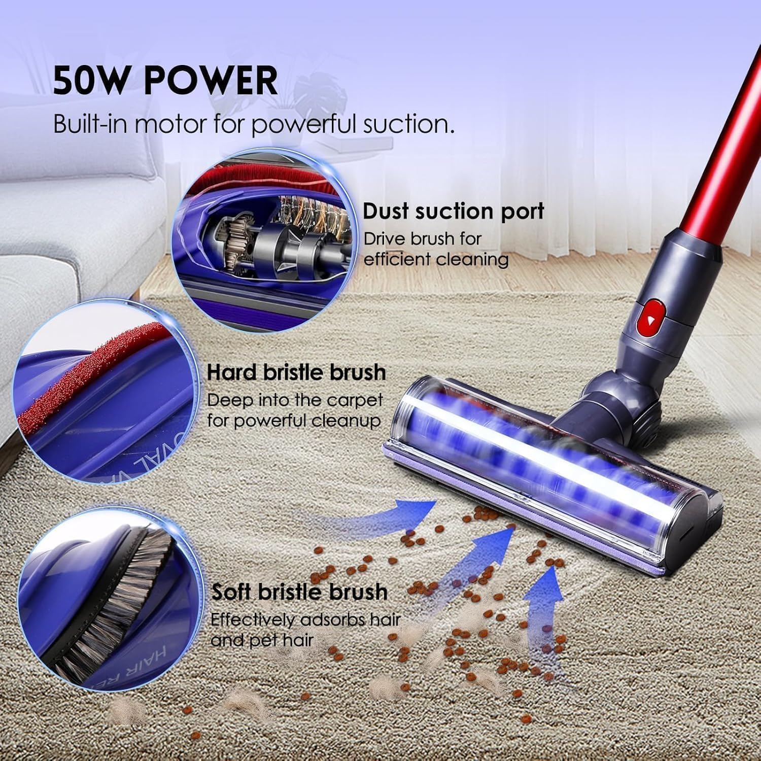 Dyson - Brosse motorisée séries V7/V8/V10/V11 - multi-surfaces - pour tapis et sols durs 967483-04