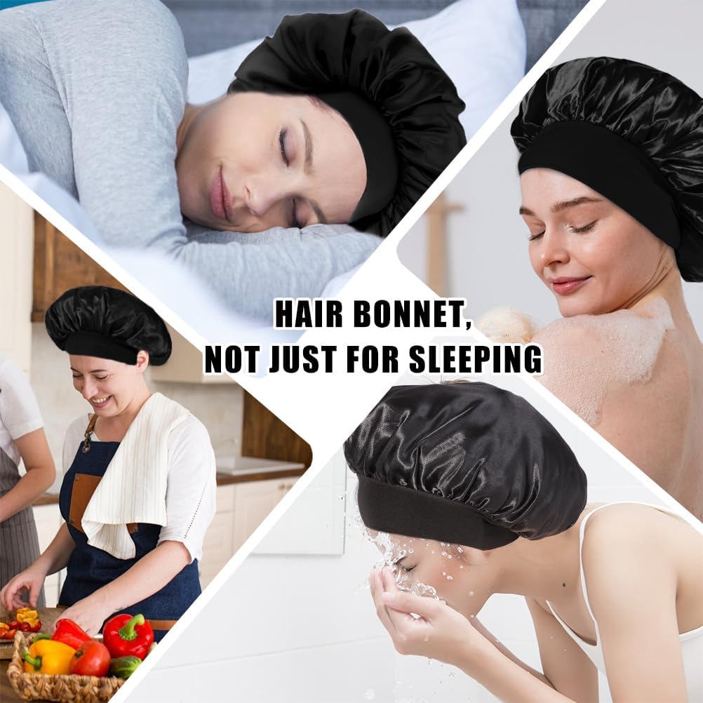Bonnet satin nuit – élastique, soin cheveux, confort, doux, taille unique