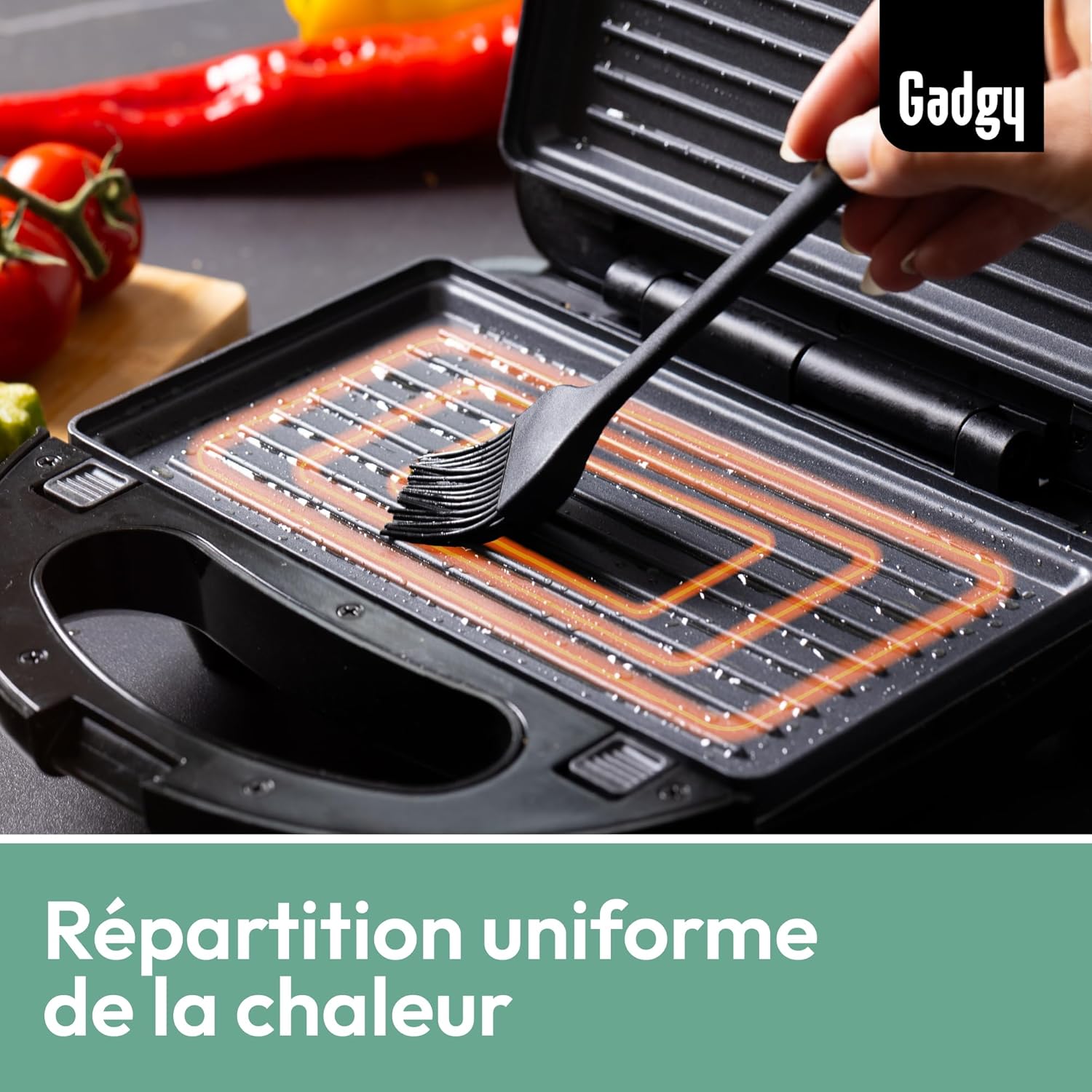 Gadgy - Gaufrier 3-en-1 - Multifonction avec plaques amovibles, poignée cool touch, pieds antidérapants