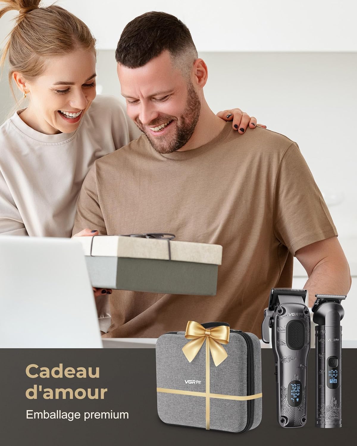 Tondeuse cheveux homme - sans fil, kit complet, boîte incluse