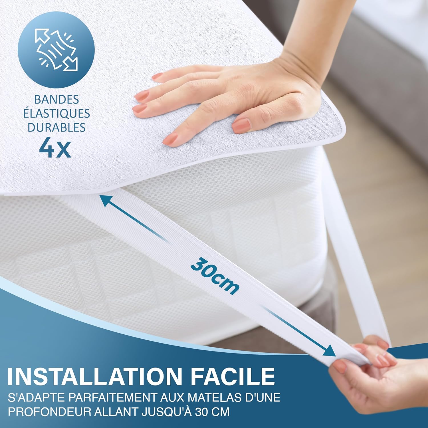 Utopia Bedding - Protège-matelas lot de 2 - 140x200 cm - imperméable, Oeko TEX, 4 coins élastiques, respirant