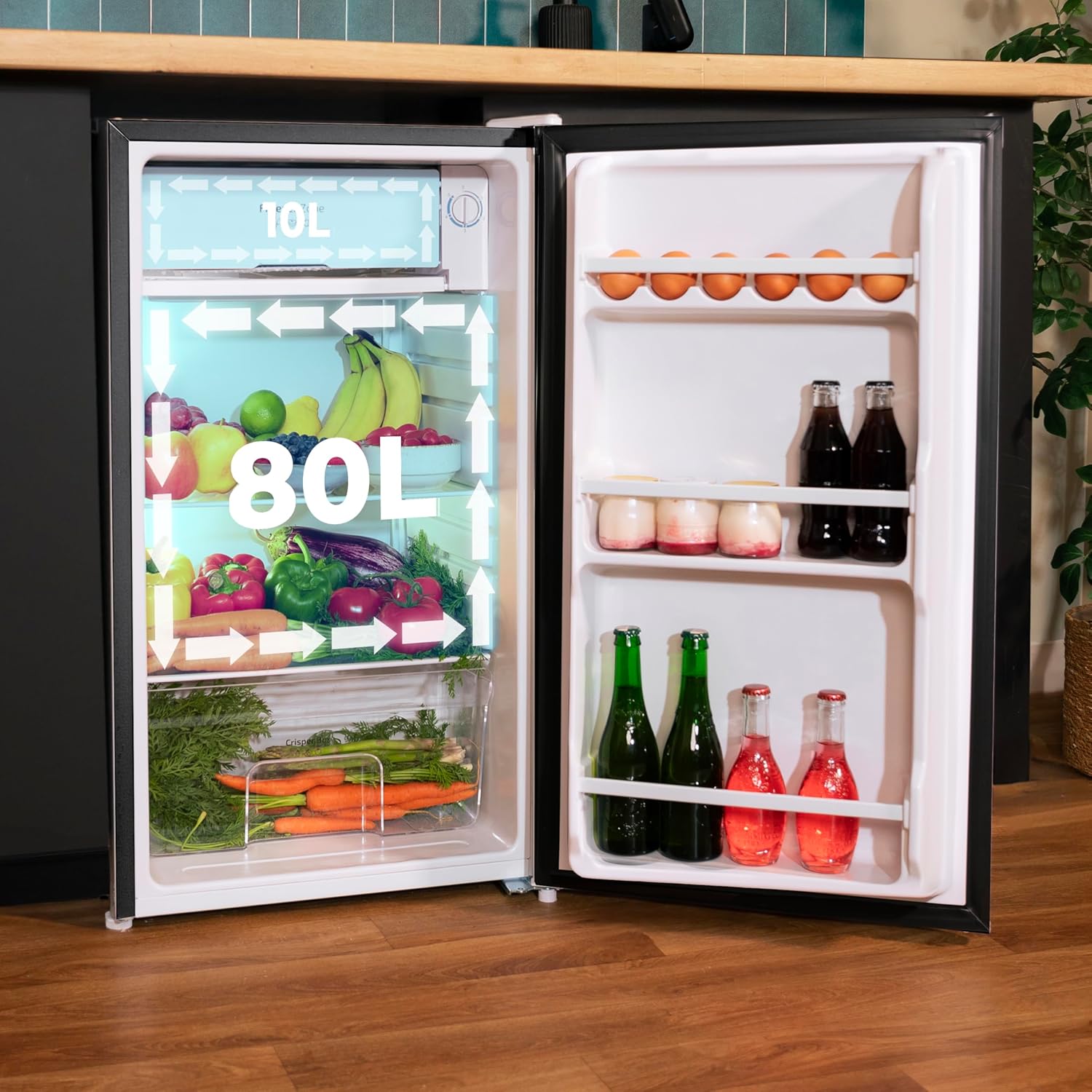 Cecotec - Bolero CoolMarket TT 90 - 90L - porte réversible, 5 niveaux, E TT90InoxE