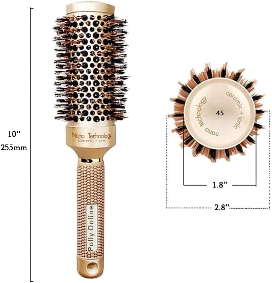 Brosse à cheveux - ronde sanglier ionique - antistatique, séchage, lissage