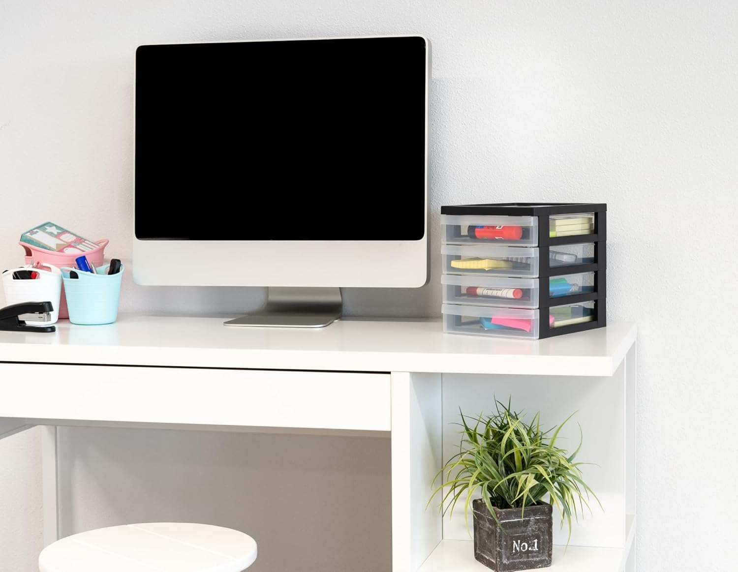 Iris Ohyama - DC-A5 - 4 tiroirs A5 - plastique noir, sans BPA