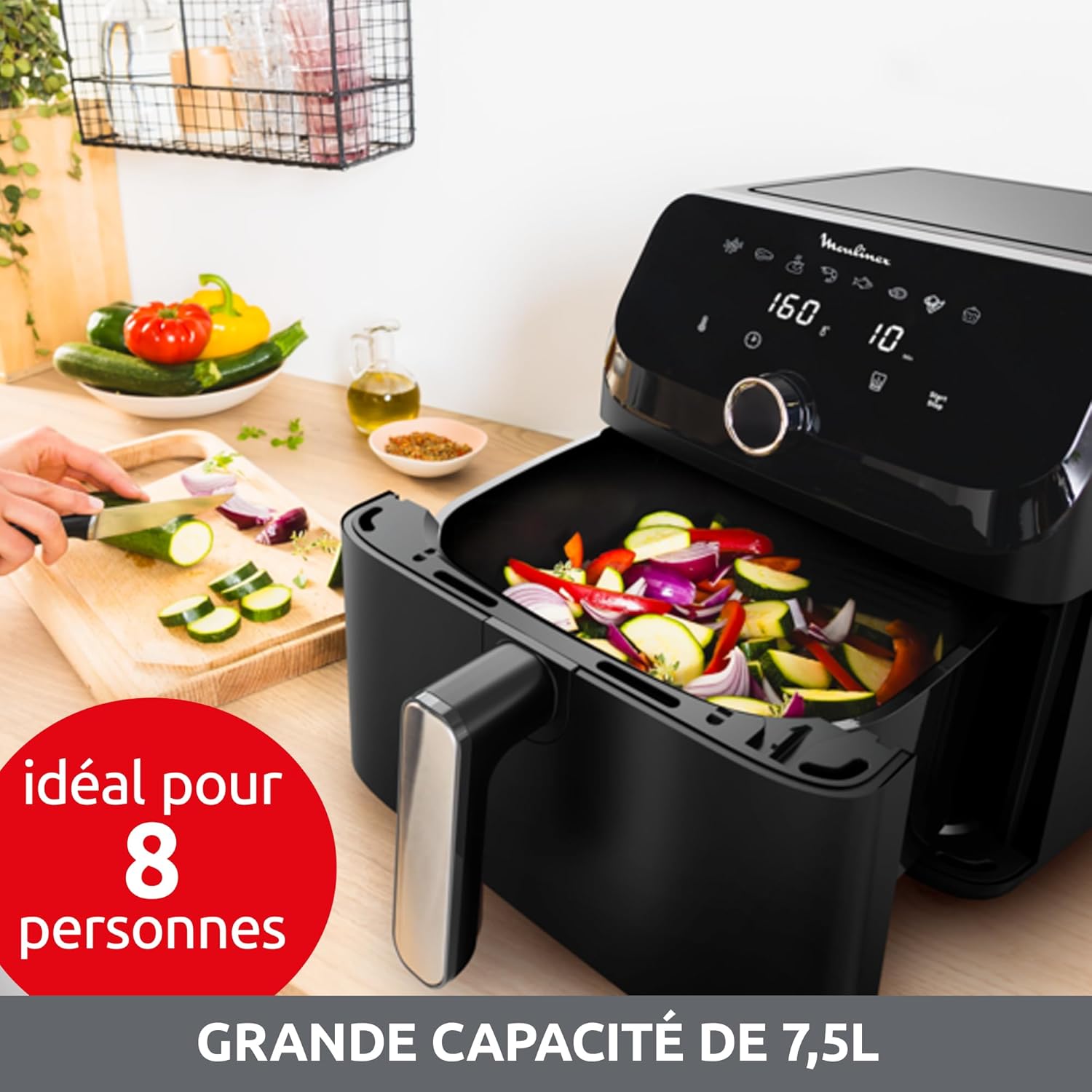 Moulinex - Easy Fry Mega - 7,5L - 8 programmes, 8 pers., noir - EZ8558F0