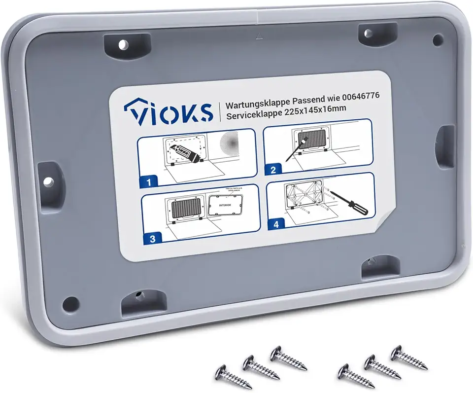 Vioks - porte de service pour sèche-linge 225x145x6mm, 6 vis incluses
