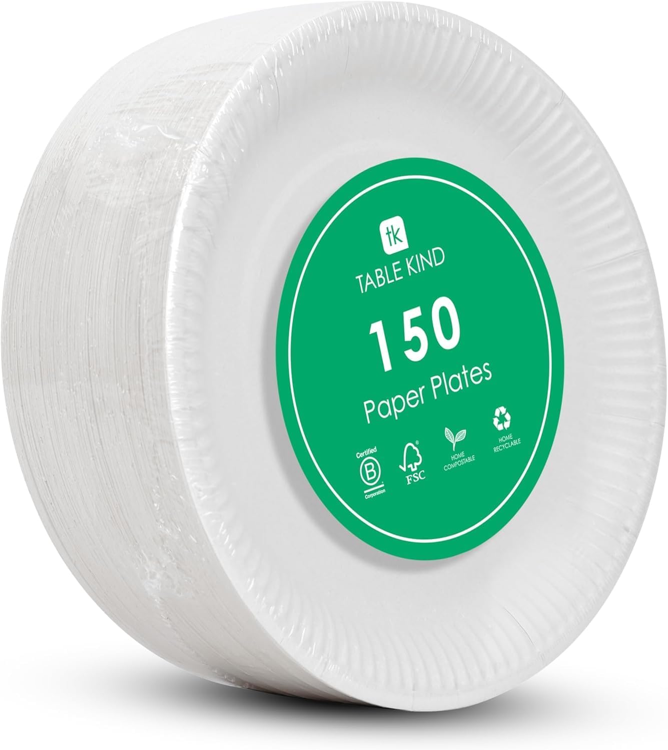 Talking Tables - assiettes en carton jetables 22cm - lot de 150, blanc