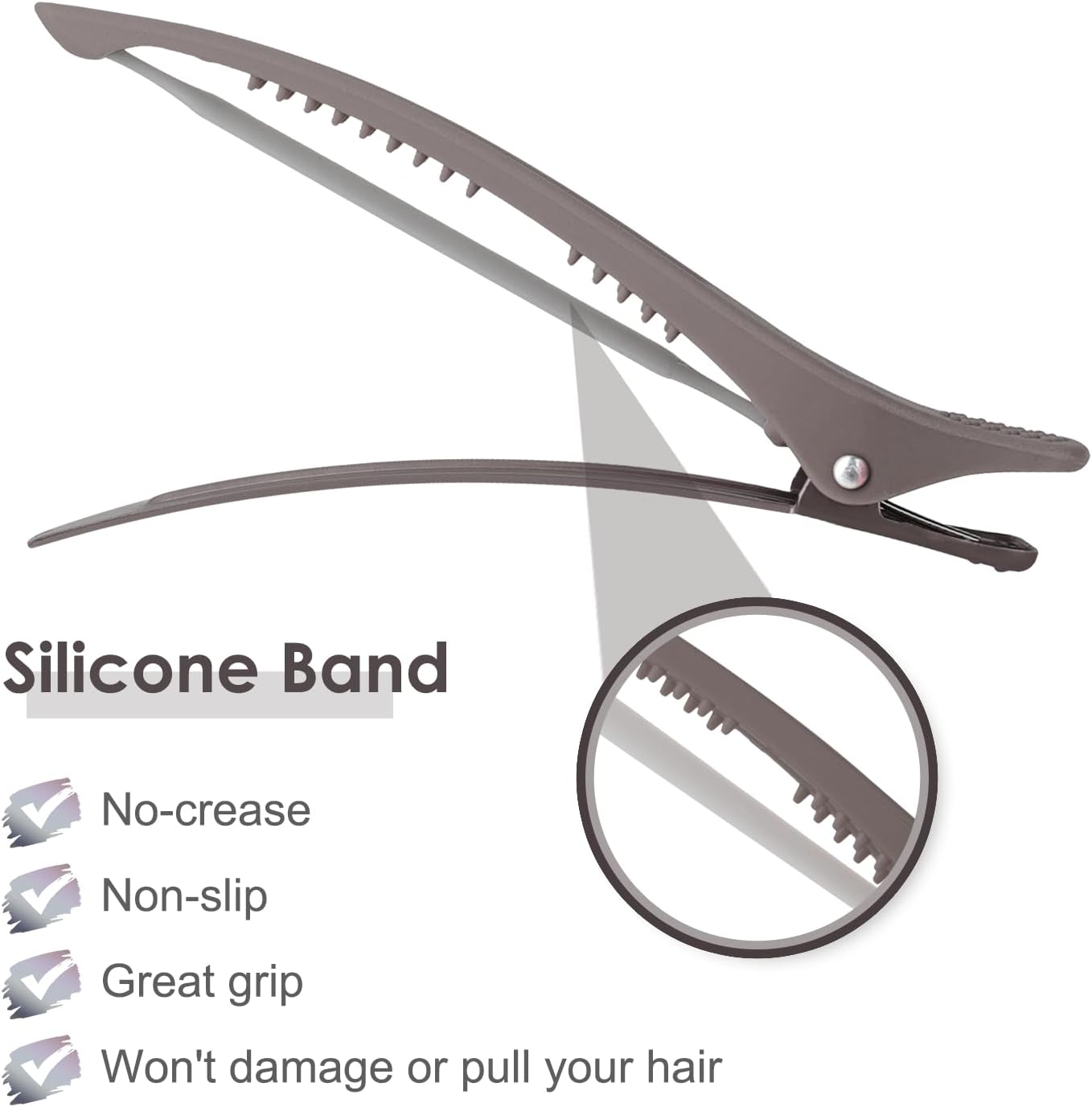 AIMIKE - pinces crocodile cheveux - 12pcs - antidérapantes, bec de canard, neutre